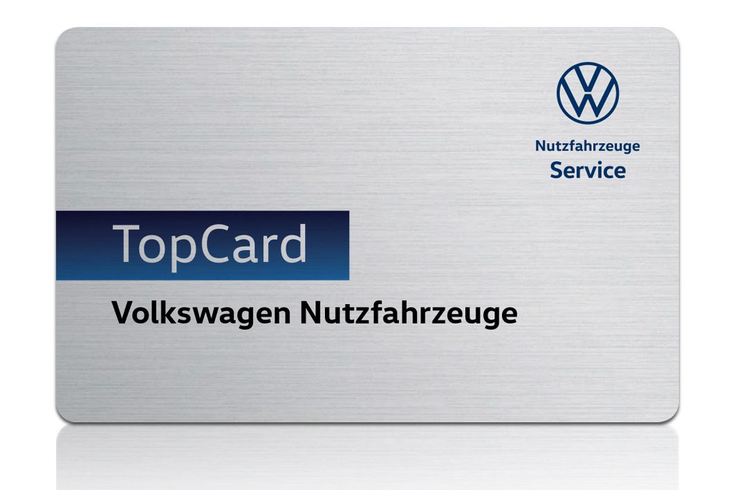 VW Nutzfahrzeuge TopCard vor weißem Hintergrund 