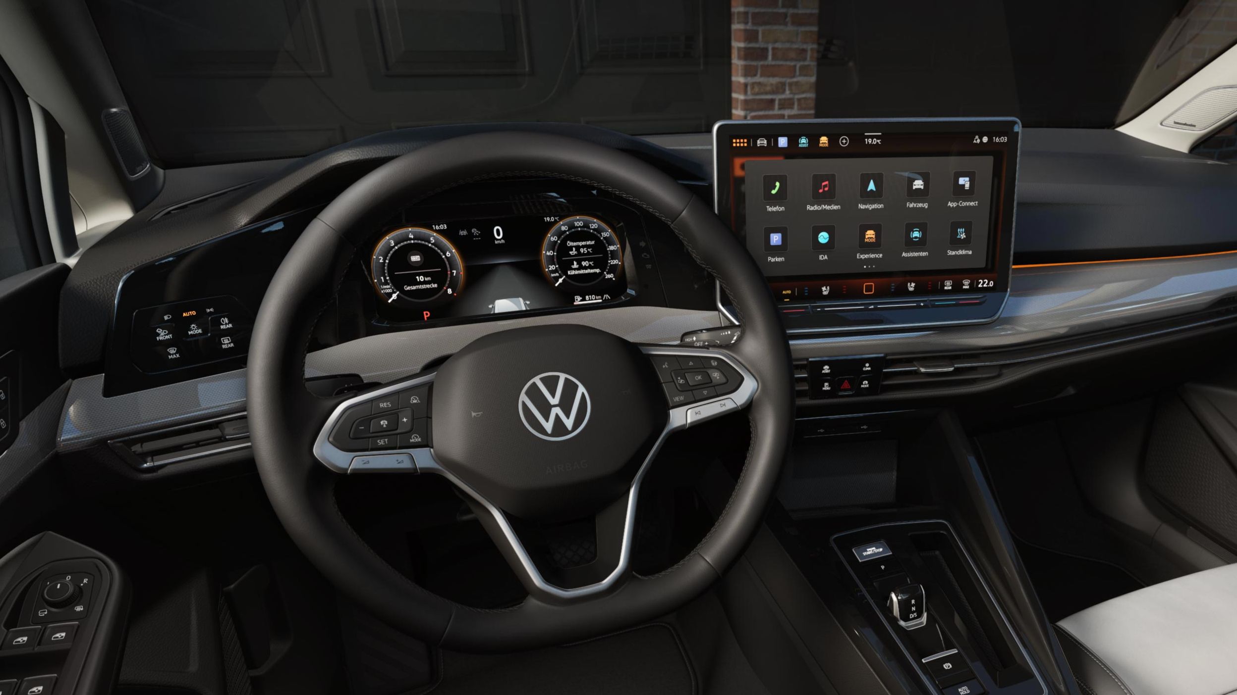 Lenkrad, Digital Cockpit, Sitze und Infotainment des VW Golf Variant