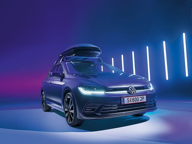 Abbildung VW Polo mit Dachbox