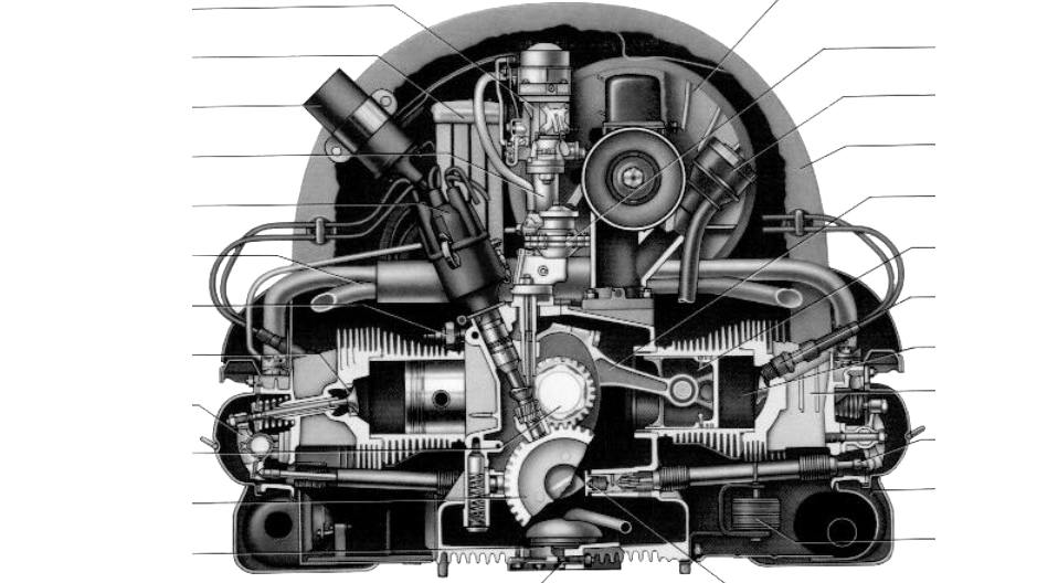 VW Bulli Motor Abbildung 