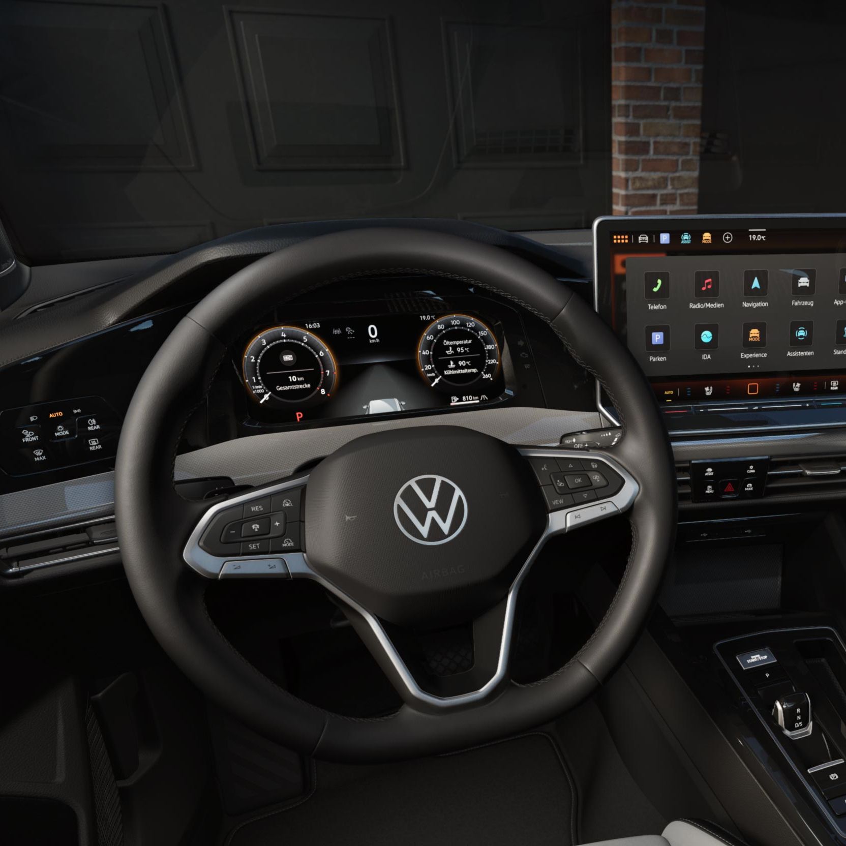 Lenkrad, Digital Cockpit, Sitze und Infotainment des VW Golf Variant