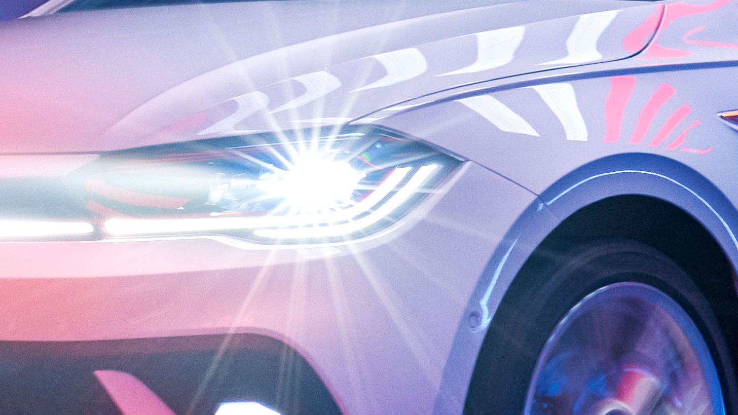 Detailansicht eines LED-Matrix-Scheinwerfers vom VW Polo GTI