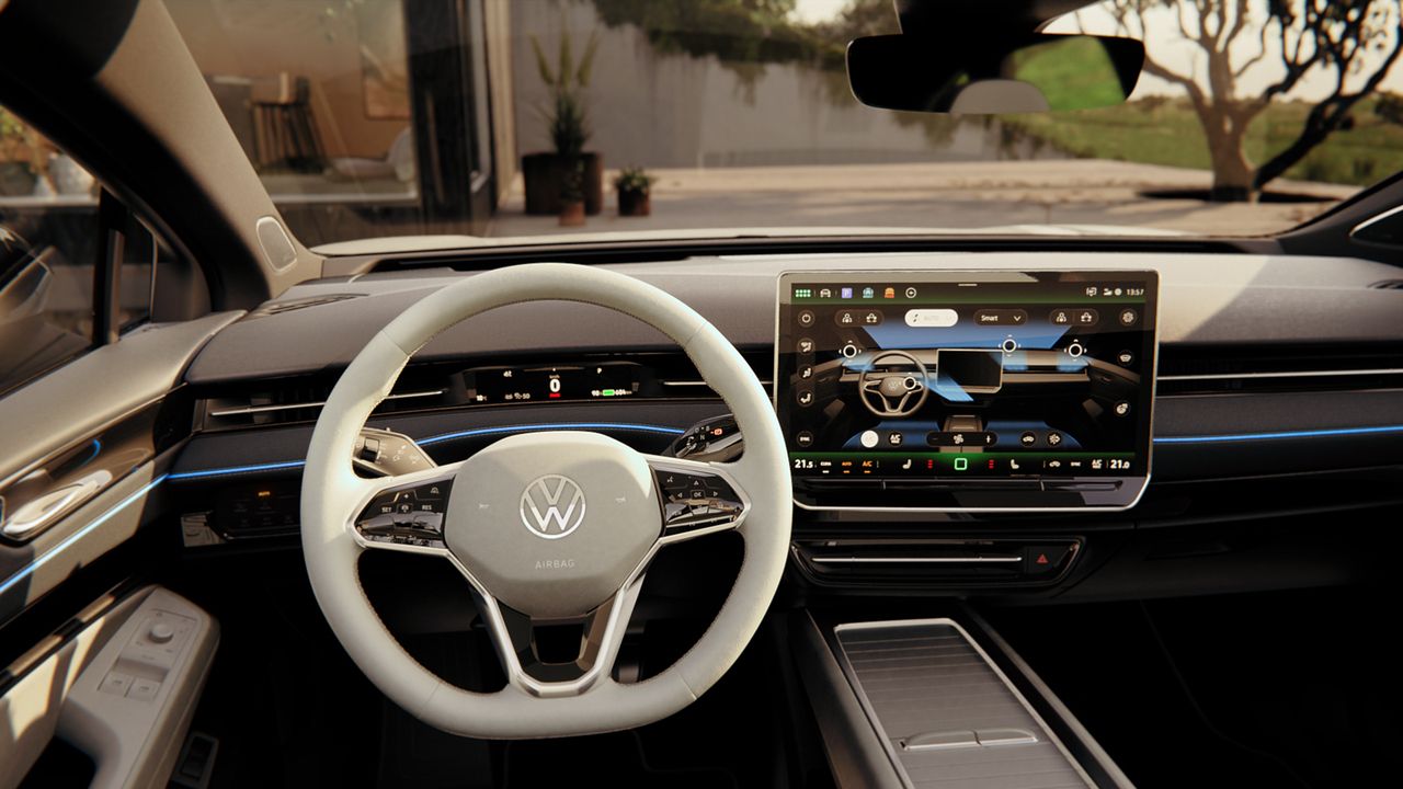 Detailansicht des VW ID.7 Digital Cockpits