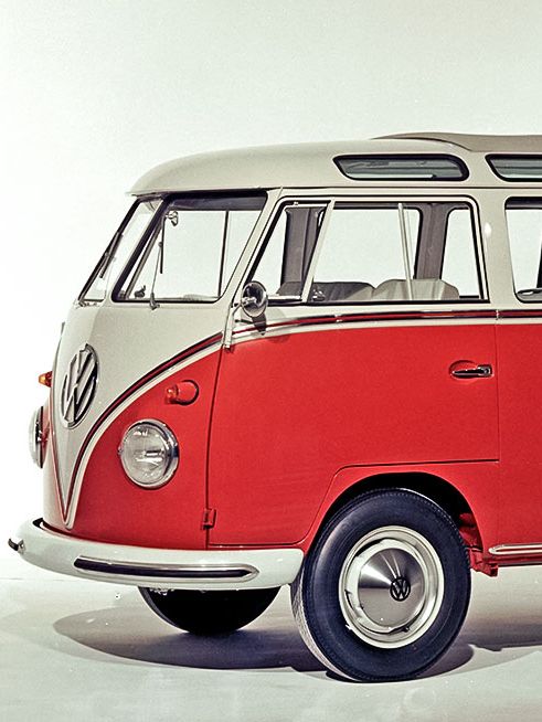 VW T1 Bulli Samba in Zweifarblackierung Rot Weiß