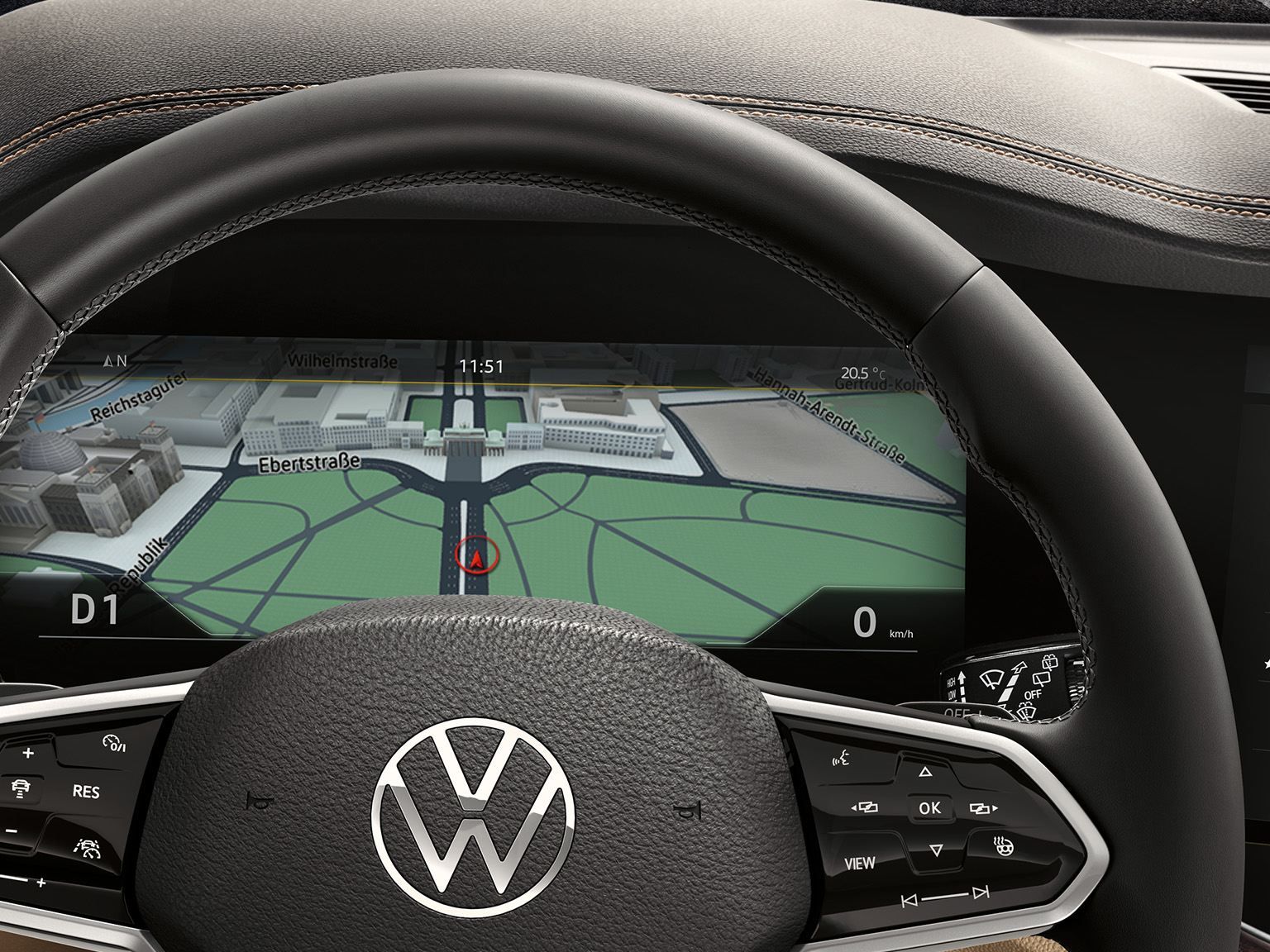 VW Touareg Digital Cockpit Navigation
