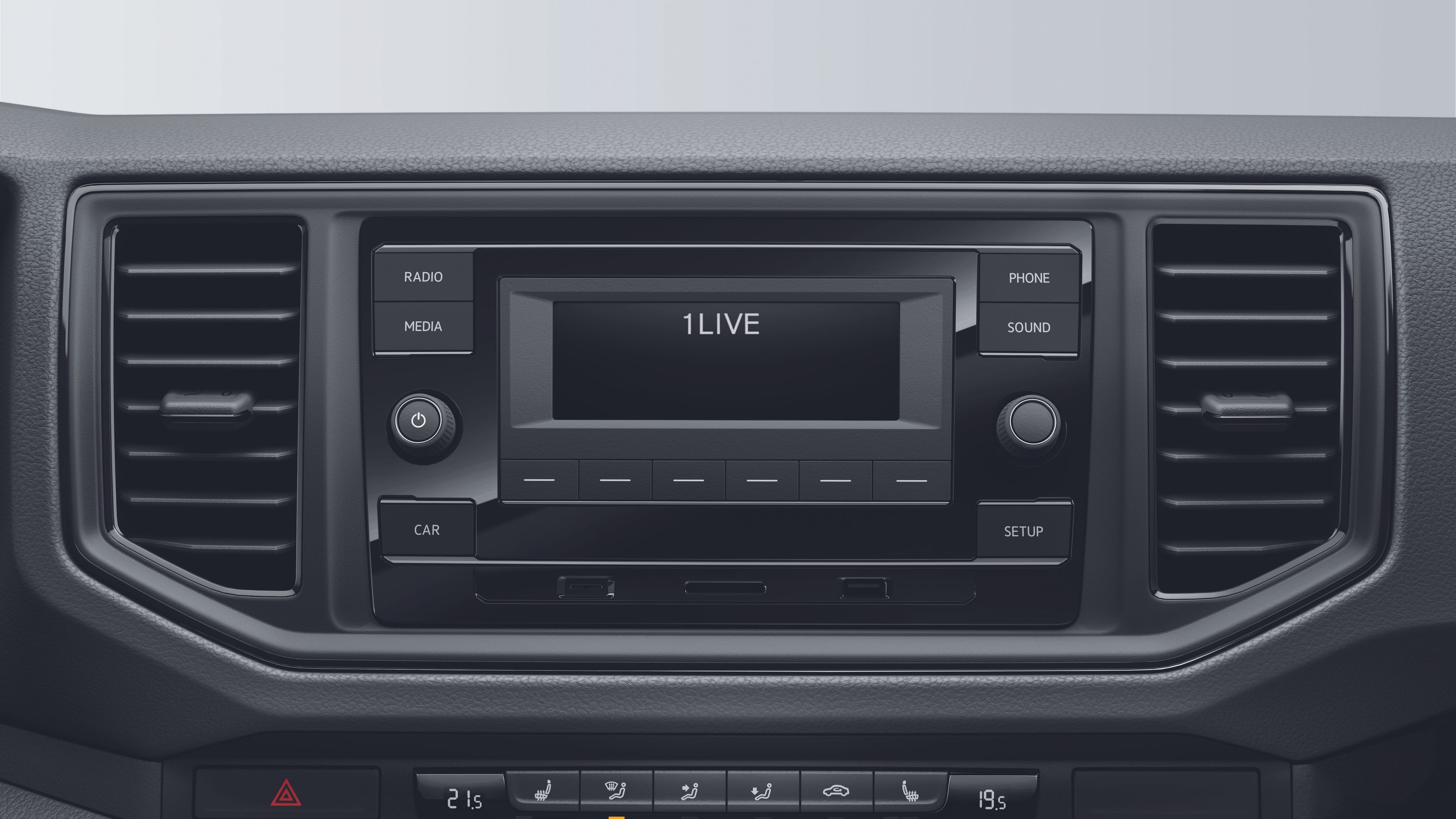 Radiosystem "Composition Audio" im VW Crafter ist zu sehen. 