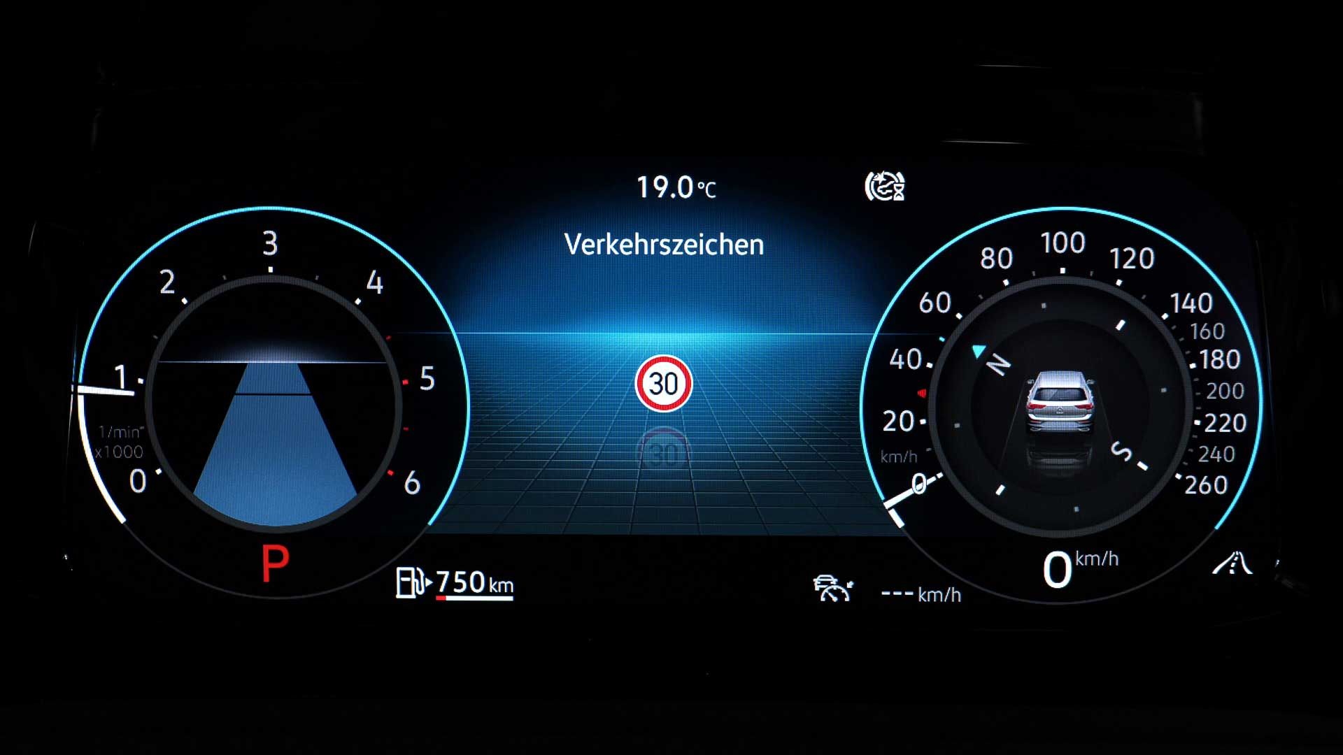 Bild des Digital Cockpit im Volkswagen Fahrzeug